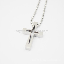 Chunky aço inoxidável ocidental cruz cristã colar